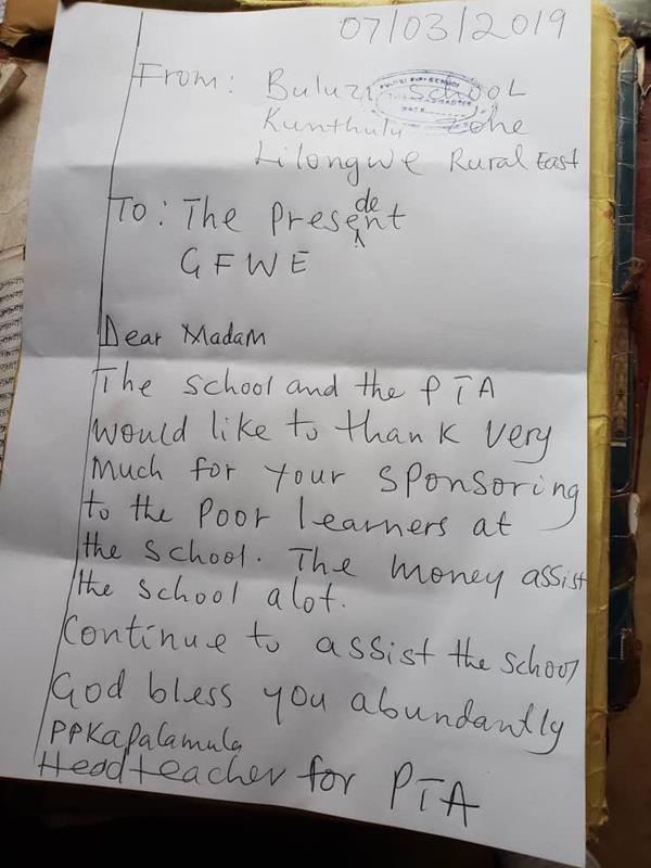 Thank you letter